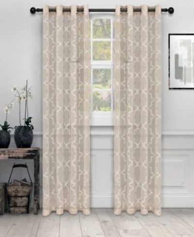 Superior Quatrefoil Modern Geometric Window Curtain Panel Set With Grommet Header 52 X 63