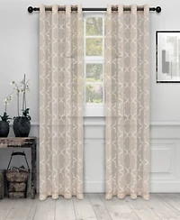 Superior Quatrefoil Modern Geometric Window Curtain Panel Set With Grommet Header 52 X 63