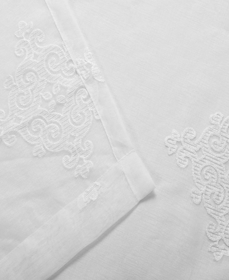 Superior Damask Sheer Grommet Top Curtain Panels, 52" x 84" (Set of 2)