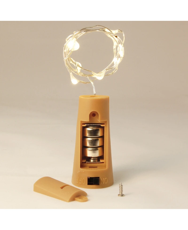 Lumabase Set of 6, 60 White Wine Cork Mini String Lights