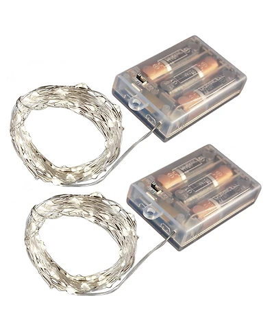 Lumabase Set of 2, 100 Mini String Lights with Timer