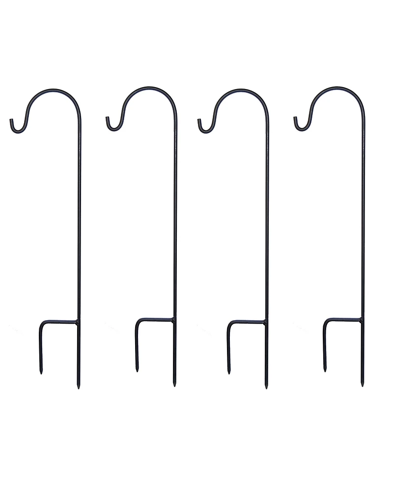 Lumabase Set of 4- 18" Black Metal Shepherd's Hook