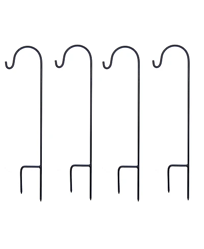 Lumabase Set of 4- 18" Black Metal Shepherd's Hook