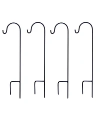 Lumabase Set of 4- 18" Black Metal Shepherd's Hook