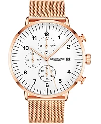 Men's Rose Gold-Tone Mesh Bracelet Chrono Watch 42mm