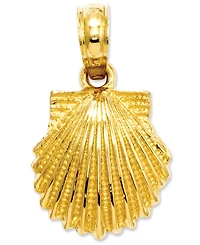 14k Gold Charm, Scallop Shell Charm