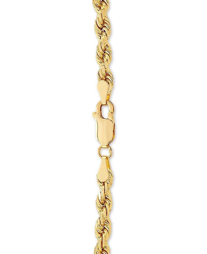 Lightweight Rope Chain 24" Necklace (4mm) in 14k Gold
