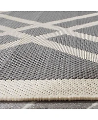 Safavieh Courtyard CY6923 Anthracite and Beige 8' x 11' Sisal Weave Outdoor Area Rug