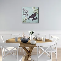 Courtside Market floral bird triptych Gallery-Wrapped Canvas Wall Art - 16" x 16"