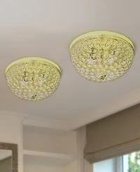 Elegant Designs 2 Light Elipse Crystal Flush Mount Ceiling Pack