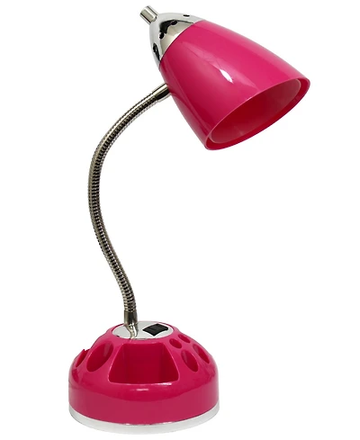 Limelight's Flossy Organizer Desk Lamp with Charging Outlet Lazy Susan Base