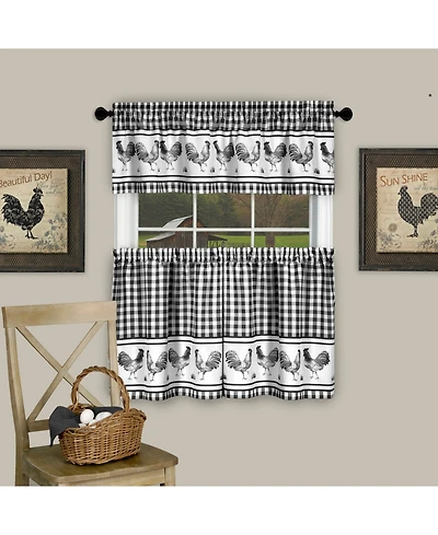 Achim Barnyard Gingham Tier & Valance Set