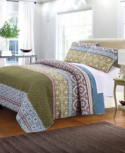 Greenland Home Fashions Shangri-La 3-Pc. Quilt Set, Full/Queen