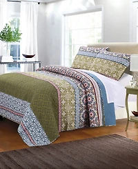 Greenland Home Fashions Shangri-La 3-Pc. Quilt Set, Full/Queen