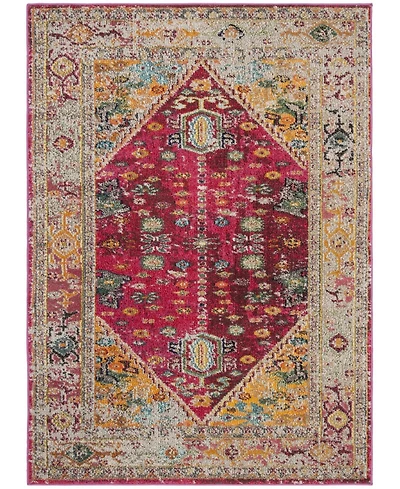 Safavieh Monaco MNC256 Fuchsia and Light Gray 5'1" x 7'7" Area Rug