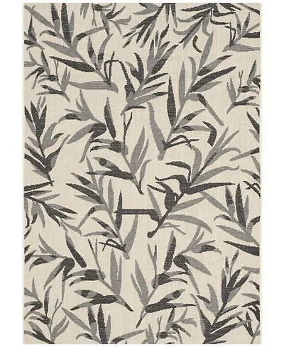 Safavieh Courtyard CY7425 Beige and Anthracite 5'3" x 7'7" Sisal Weave Outdoor Area Rug