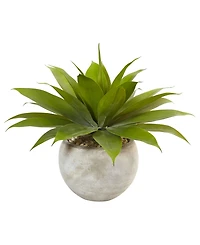 Nearly Natural 24" Agave Artificial Plant in Sand Colored Bowl