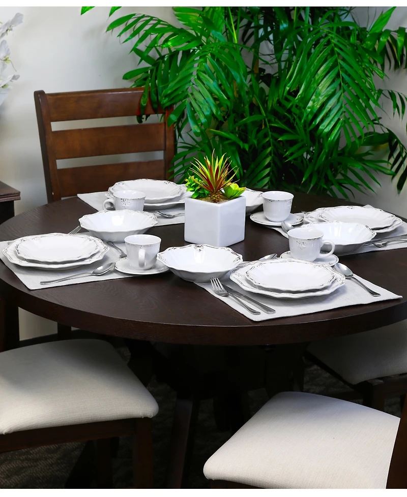Elama Fleur De Lys 20 Pc. Dinnerware Set, Service for 4