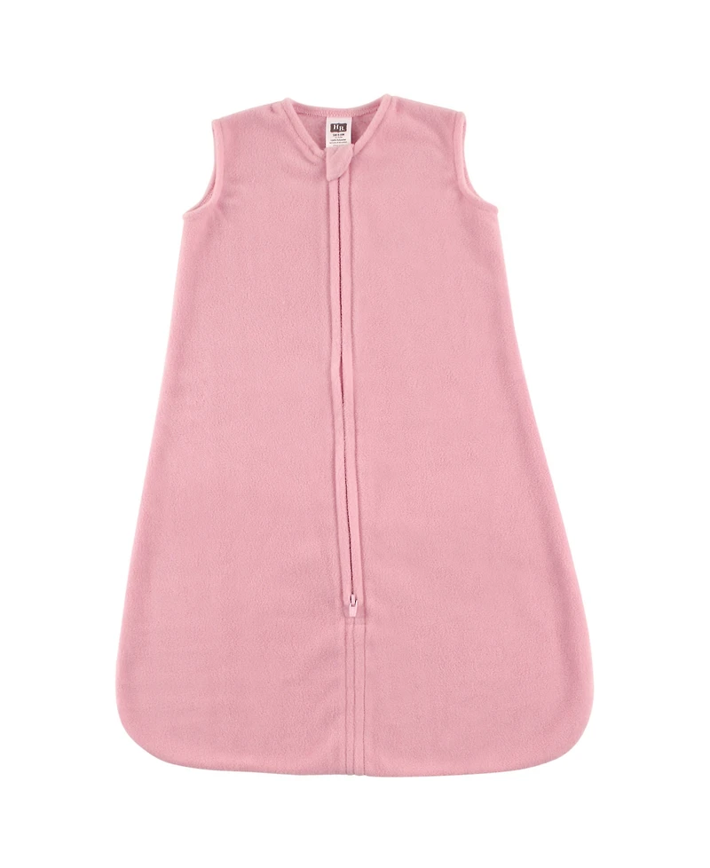 Hudson Baby Girls Plush Sleeping Bag, Sack, Blanket, Solid Light Pink Fleece, 18-24 Months