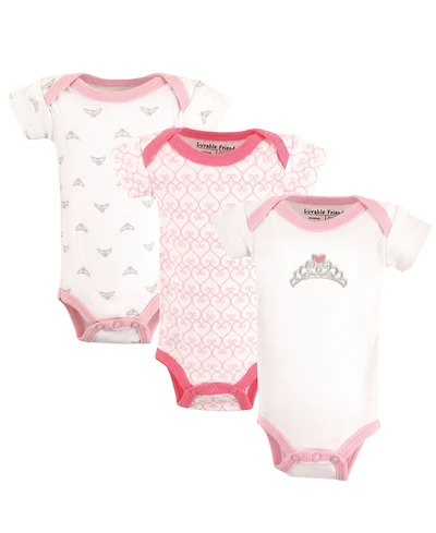 Luvable Friends Baby Girls Cotton Preemie Bodysuits 3pk, Pink Sheep, Preemie