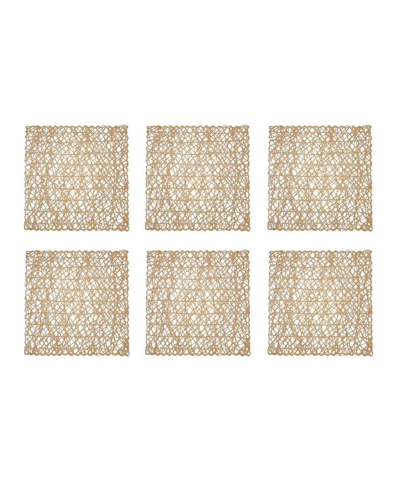 Woven Paper Square Placemat, Set of 6