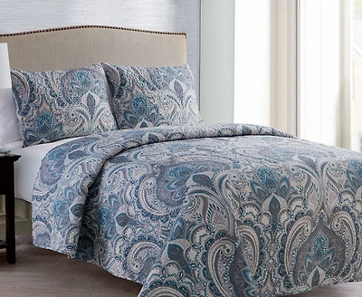 Vcny Home Lawrence Pinsonic Reversible 3-Pc. Quilt Set, Full/Queen