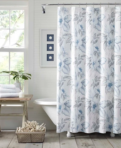 Tommy Bahama Home Casablanca Garden Cotton Shower Curtain, 72" x 72"
