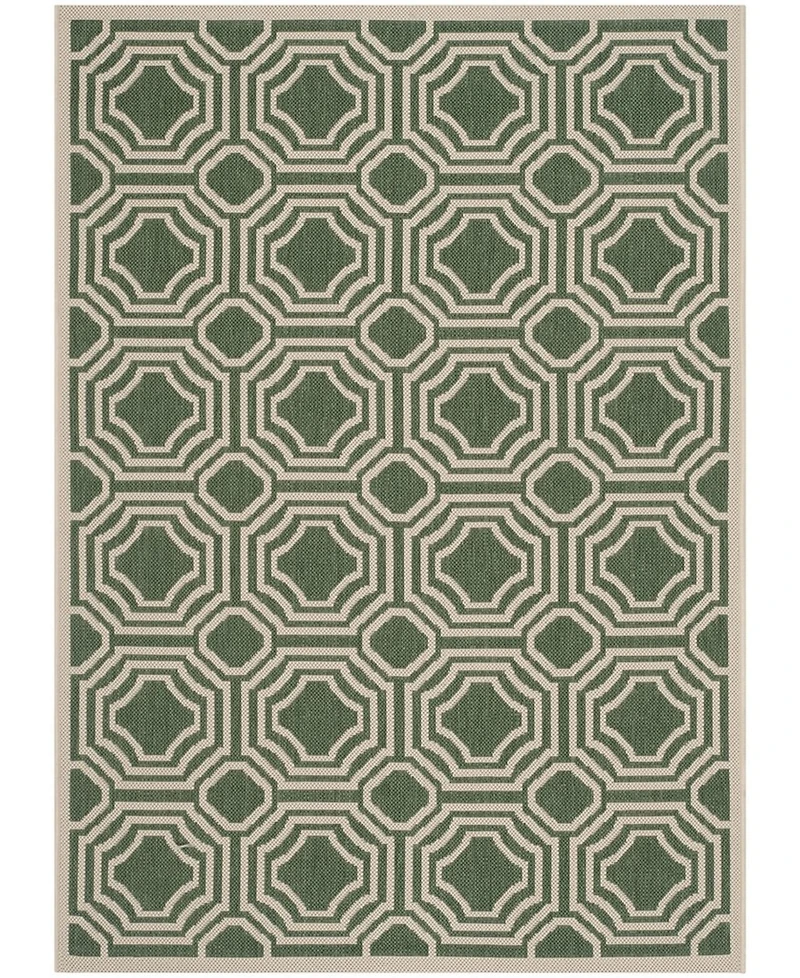 Safavieh Courtyard CY6112 Dark Green and Beige 5'3" x 7'7" Outdoor Area Rug