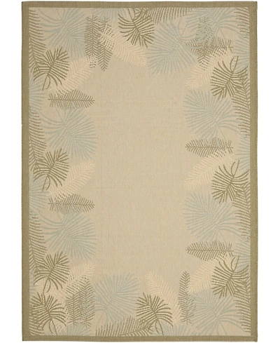 Safavieh Courtyard CY7945 Cream and Green 5'3" x 7'7" Sisal Weave Outdoor Area Rug