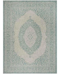 Safavieh Courtyard CY8751 Light Gray and Aqua 8' x 11' Sisal Weave Outdoor Area Rug