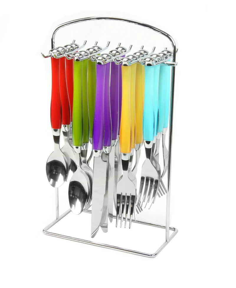 Santoro 20 Piece Flatware Set with Hanging Rack