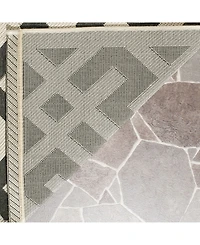 Safavieh Courtyard CY6915 Black and Beige 5'3" x 7'7" Sisal Weave Outdoor Area Rug