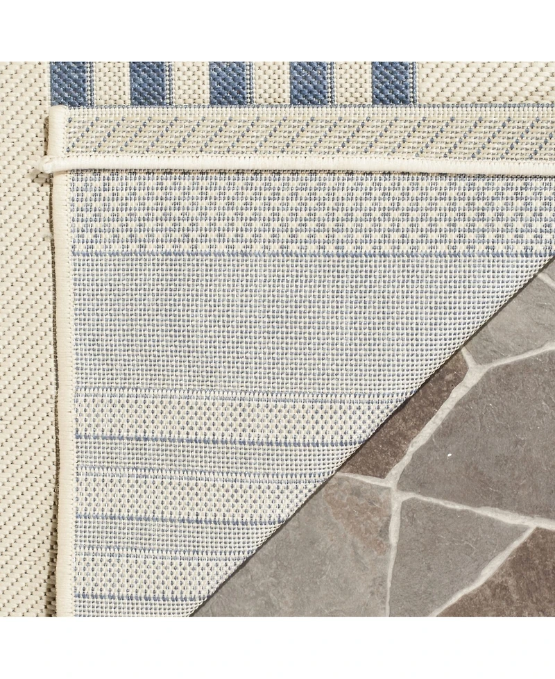 Safavieh Courtyard CY6062 Beige and Blue 5'3" x 7'7" Sisal Weave Outdoor Area Rug