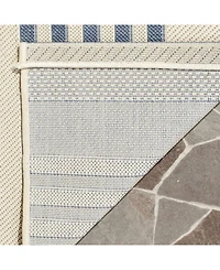 Safavieh Courtyard CY6062 Beige and Blue 5'3" x 7'7" Sisal Weave Outdoor Area Rug