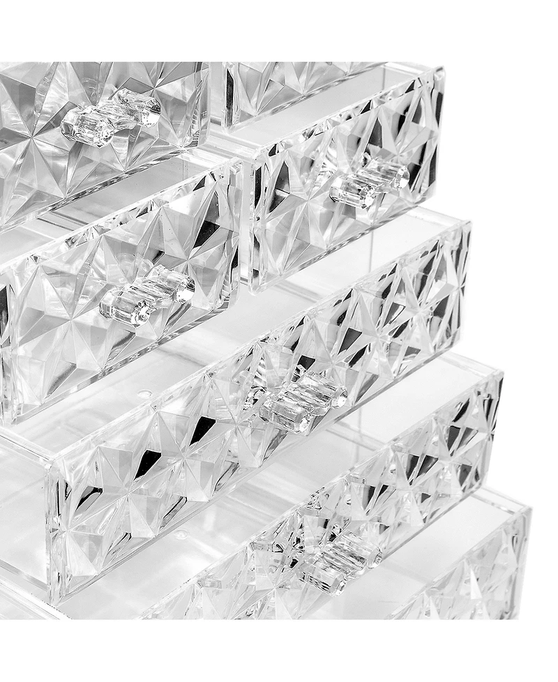 Sorbus 6 Drawer Acrylic Makeup Organizer Case for Cosmetics, and jewelry - Drawers with Diamond Detail
