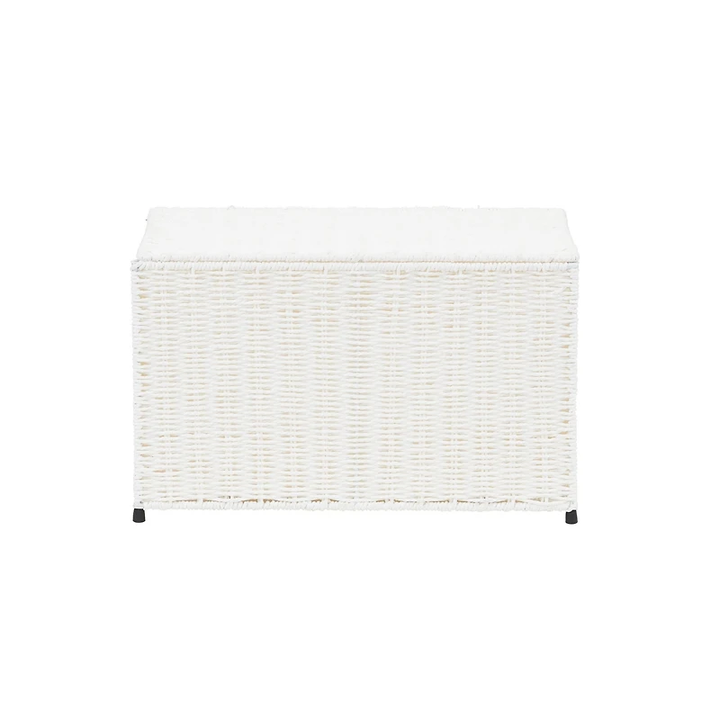 Household Essentials Small Wicker storage Chest, White