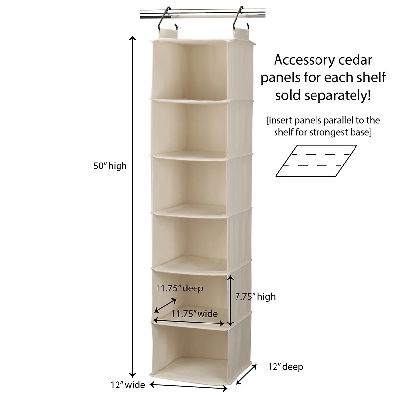 Household Essentials Cedarline 6-Shelf Hanging Sweater Organizer