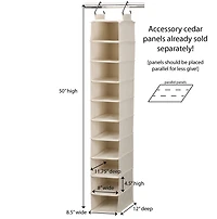 Household Essentials Cedarline 10-Shelf Wide Hanging Shoe Organizer