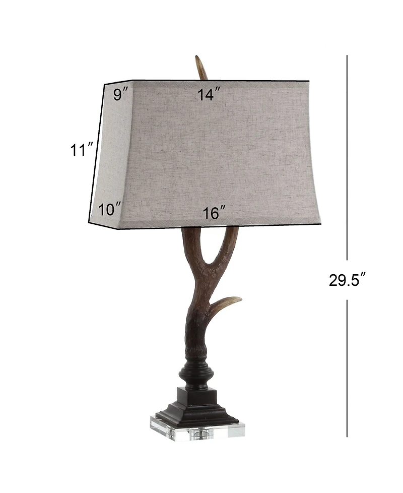 Jonathan Y Antler Rustic Resin/Crystal Led Table Lamp