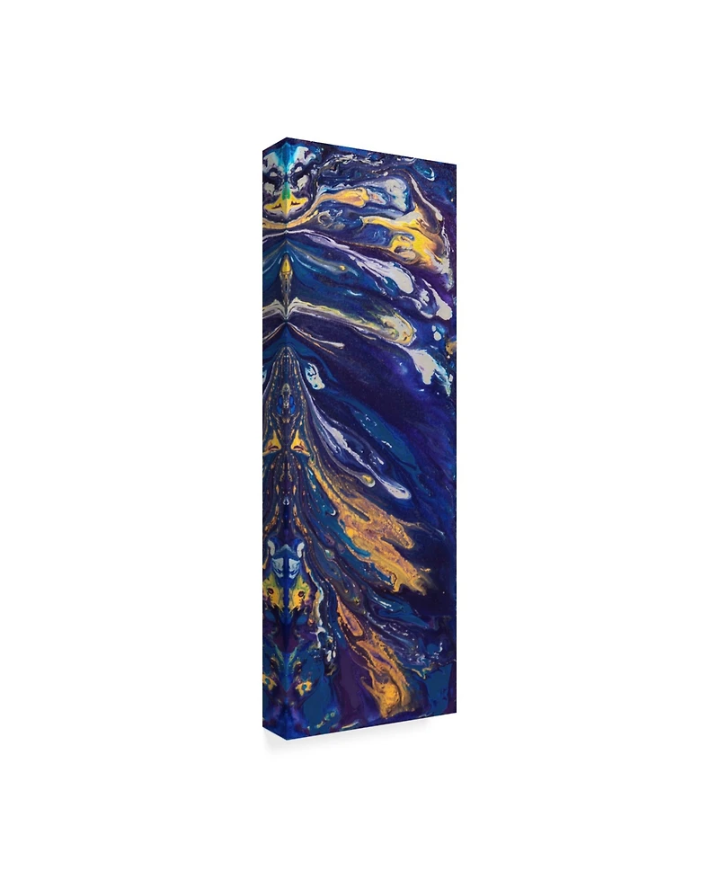 Hilary Winfield 'Infusion Blue White' Canvas Art - 19" x 6" x 2"
