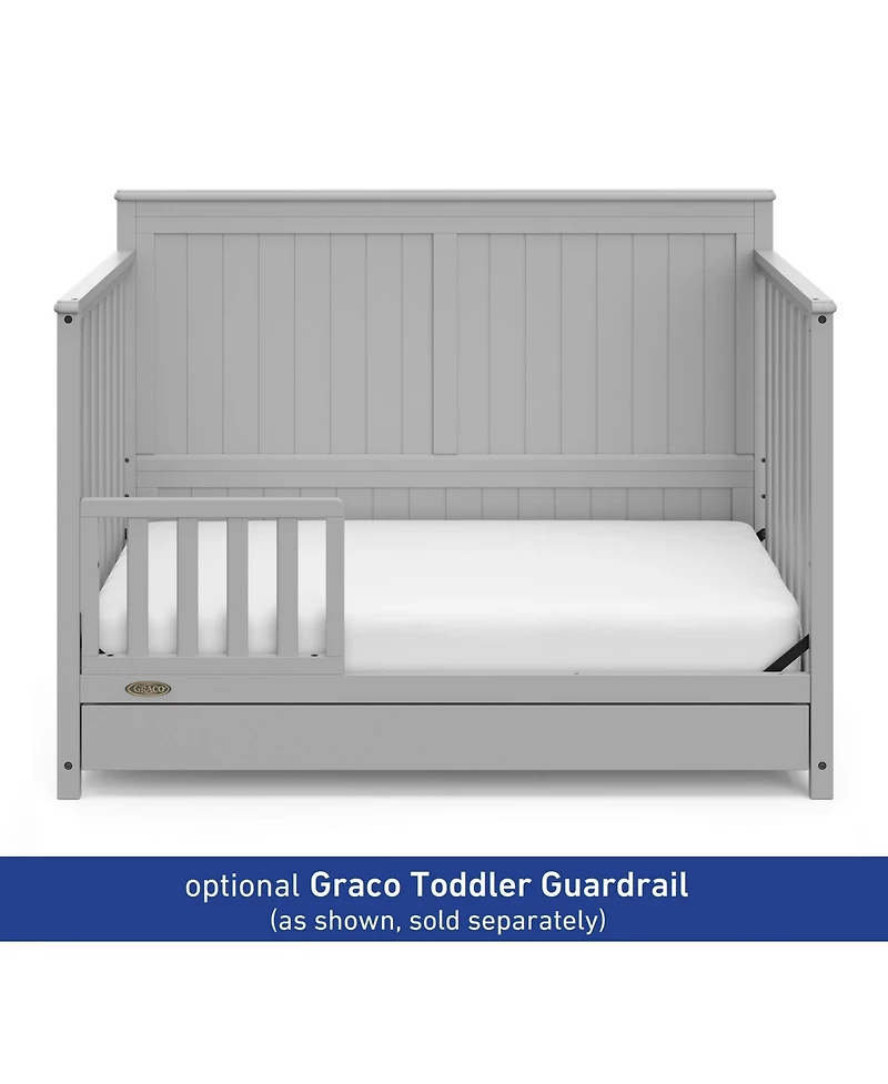 Graco Hadley 5-in-1 Convertible Crib with Drawer (White) –Crib Combo