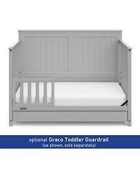 Graco Hadley 5-in-1 Convertible Crib with Drawer (White) –Crib Combo