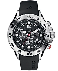 Nautica Men's N14536G Nst Chrono Black Resin Strap Watch