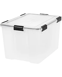 Iris 74 Quart WeatherPro Storage Box, Clear