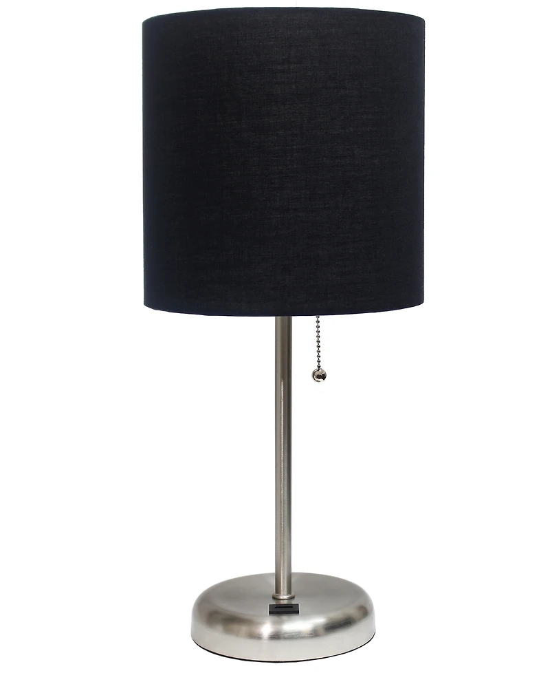 Lime Lights Stick Lamp with Usb charging port and Fabric Shade