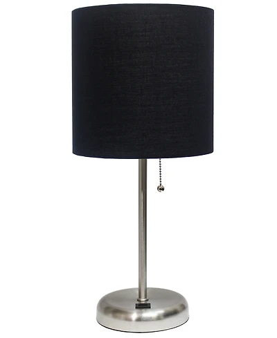 Lime Lights Stick Lamp with Usb charging port and Fabric Shade