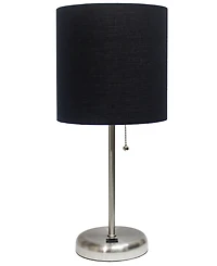 Lime Lights Stick Lamp with Usb charging port and Fabric Shade