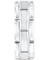 Triton Men's Ring, 8mm Wedding Band White or Black Tungsten