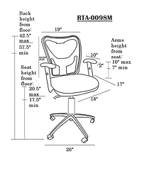 Techni Mobili High Back Mesh Office Chair