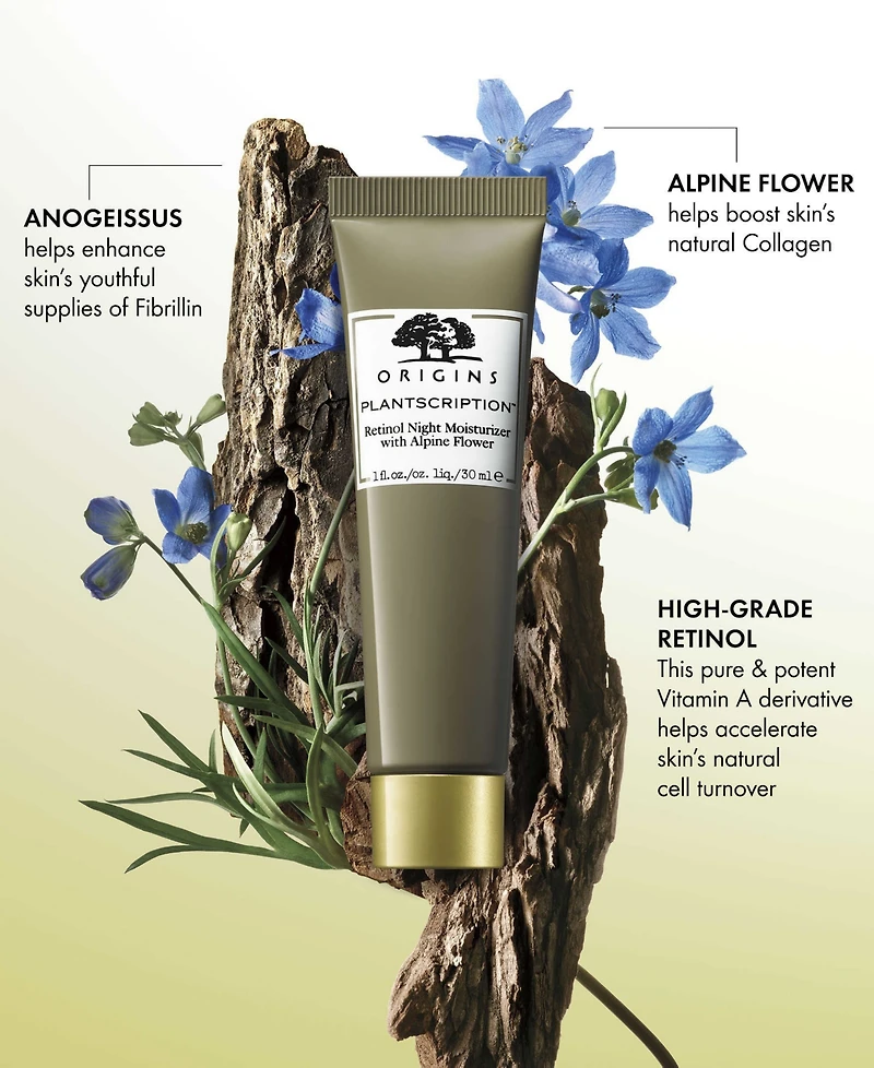 Origins Plantscription Retinol Night Moisturizer with Alpine Flower, 1 oz.